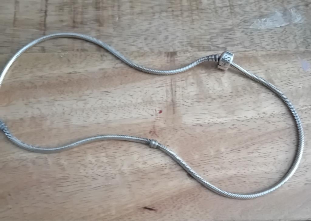 Simstars  zilveren bedelketting, Ophalen of Verzenden, Zo goed als nieuw, Zilver, Zilver