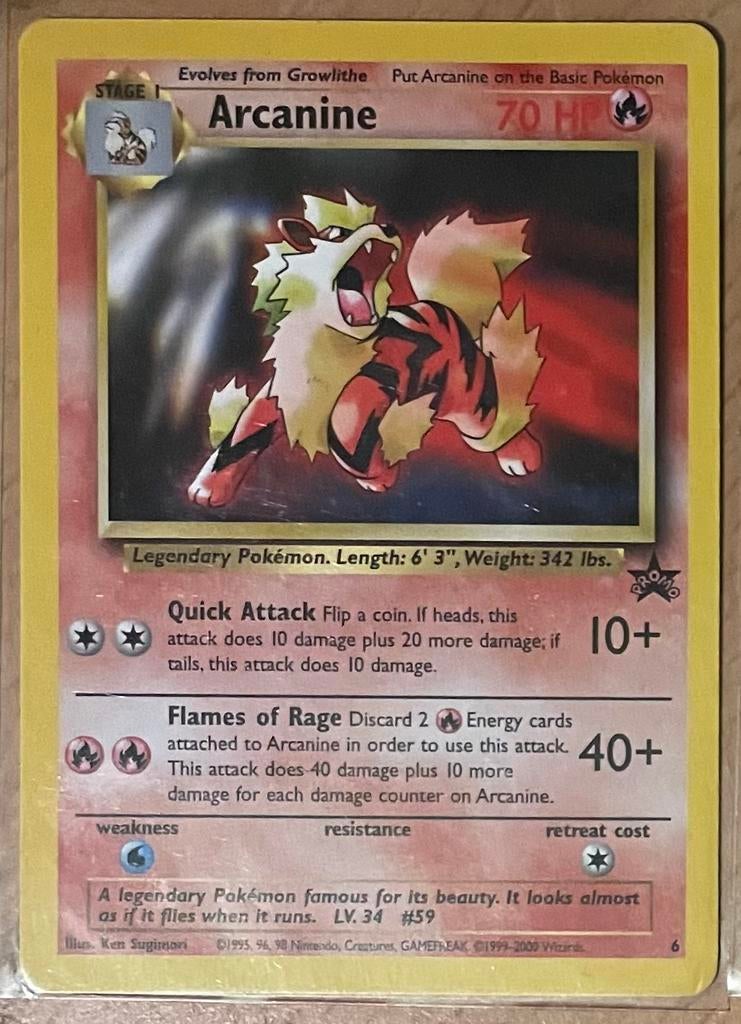 Arcanine #6 Blackstar promo pokemon, Ophalen of Verzenden, Zo goed als nieuw