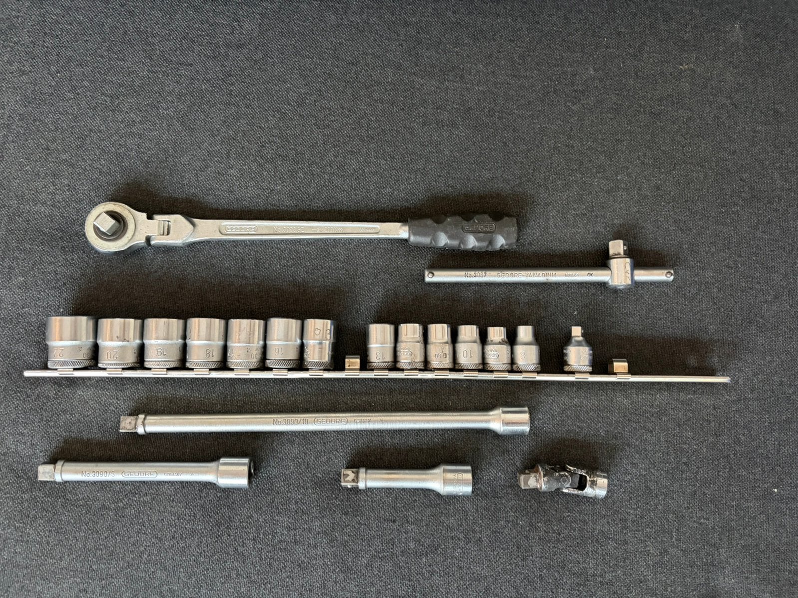 Gedore ratel set 1/2, Ophalen of Verzenden, Gebruikt