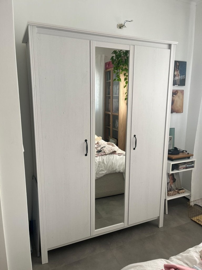 Kledingkast met spiegel IKEA, Ophalen, Met deur(en), Gebruikt, 100 tot 150 cm