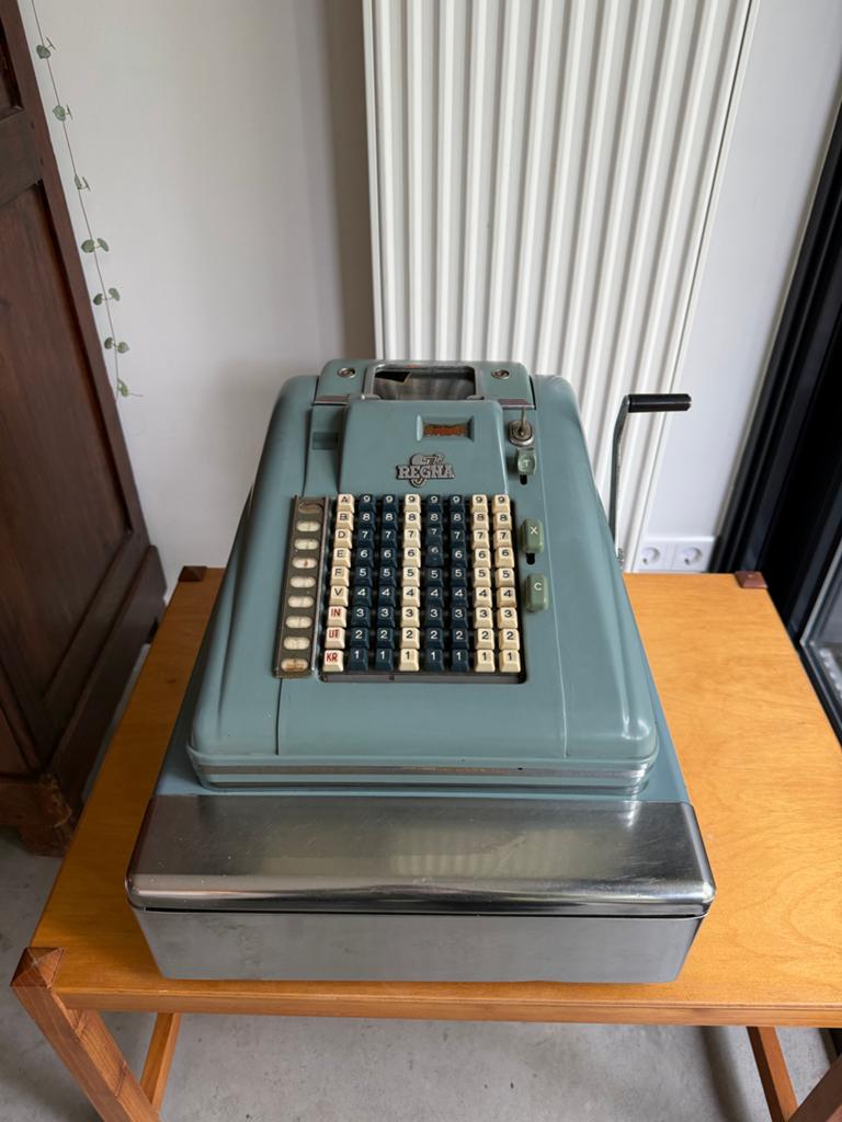 Mintgroene art deco Regna kassa jaren 50/60, Ophalen