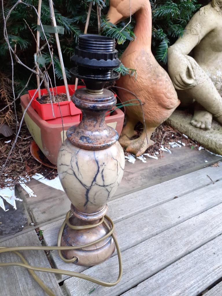 Italiaanse Marmeren Lampvoet uit de 50e jaren, Overige materialen, Gebruikt, Klassiek, Ophalen of Verzenden