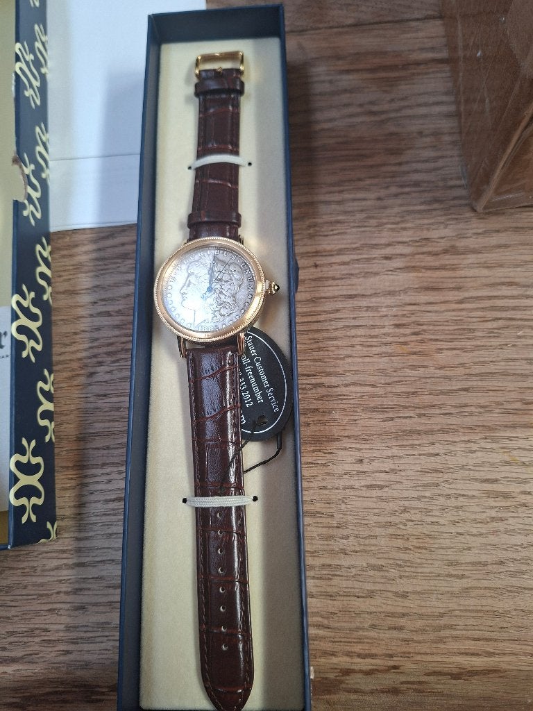 Stauer horloge, Overige merken, Leer, Polshorloge, Nieuw