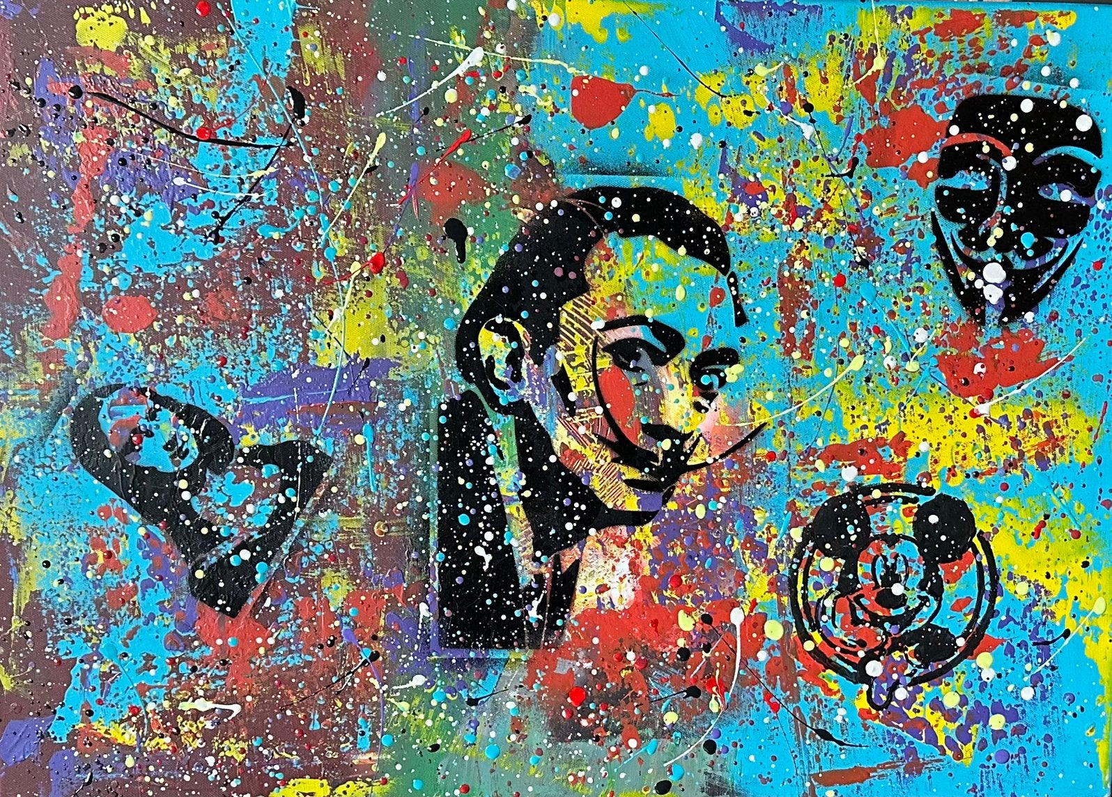 Popart- Handgeschilderd- Uniek, Ophalen of Verzenden