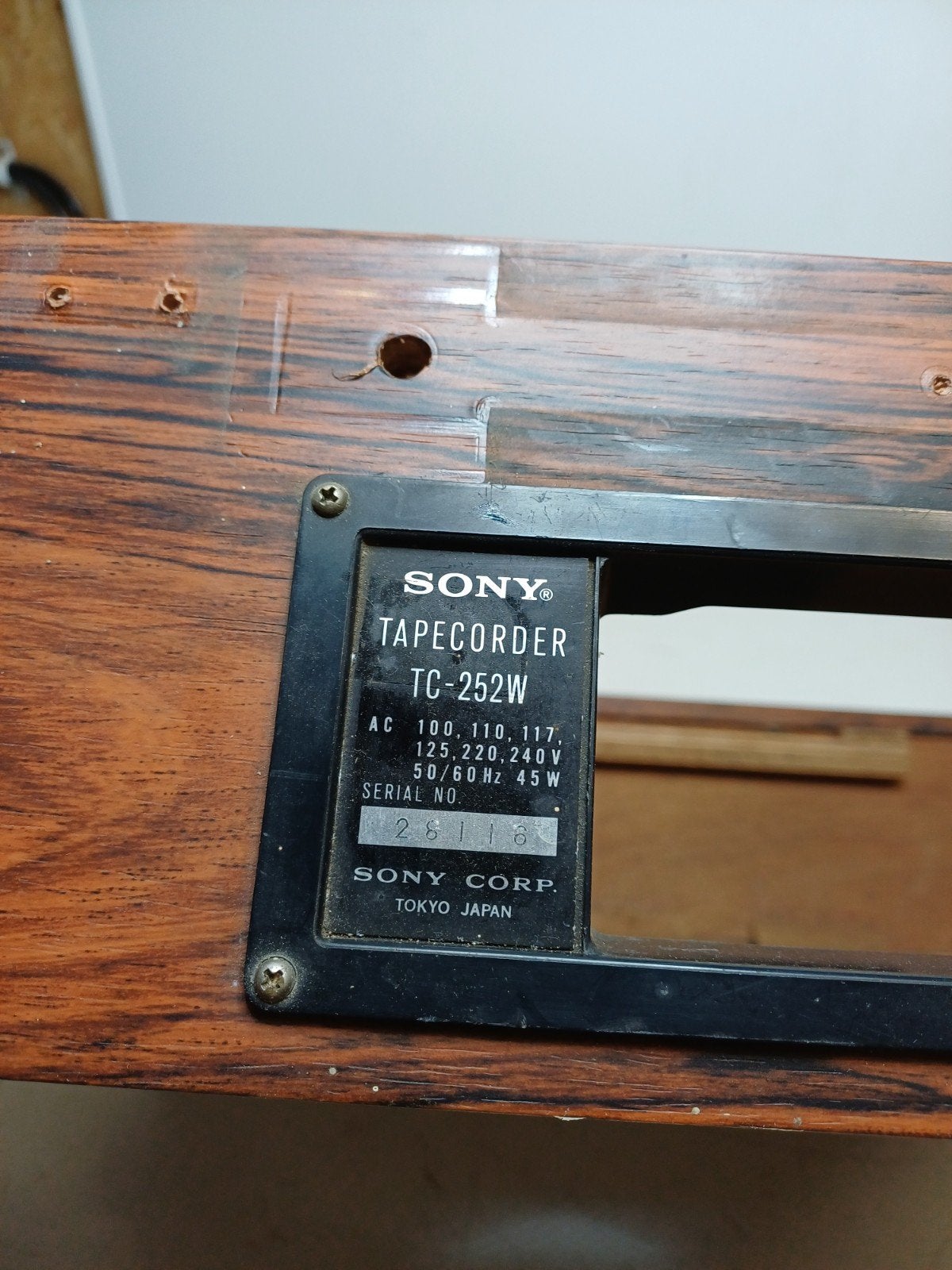 Houten ombouw kast voor Sony TC-252W bandrecorder, Ophalen of Verzenden, Onderdeel