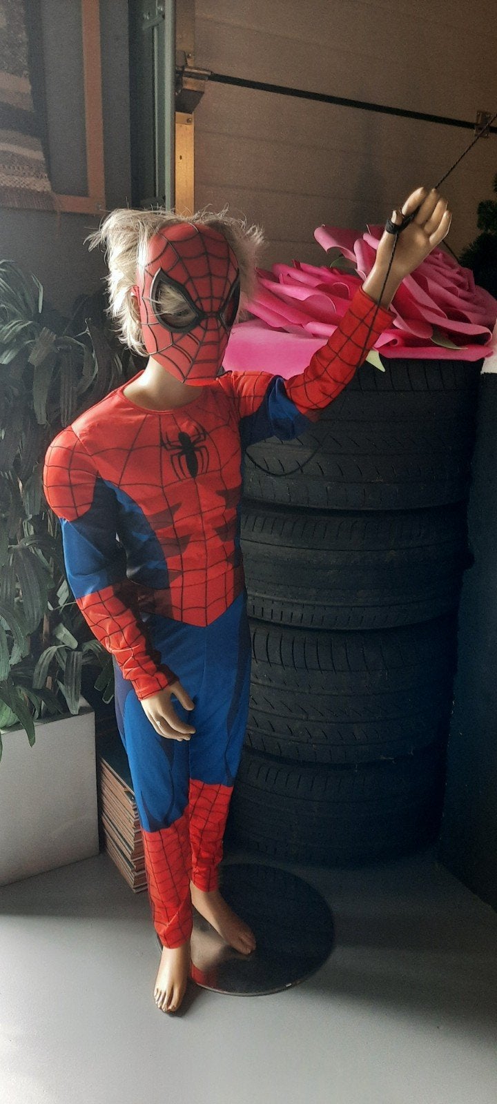 Jongenspop Spiderman op standaard - 140 cm, Ophalen, Gebruikt, Overige typen