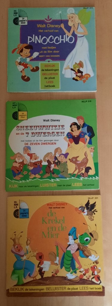3 MINI L.P. 's met boekje, Ophalen of Verzenden, Overige figuren, Beeldje of Figuurtje