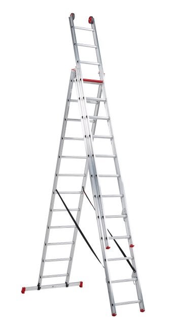 Altrex 3 x12 Aluminium Reform Ladder (type AR 3080, Ophalen, Zo goed als nieuw, Ladder, Opvouwbaar of Inschuifbaar