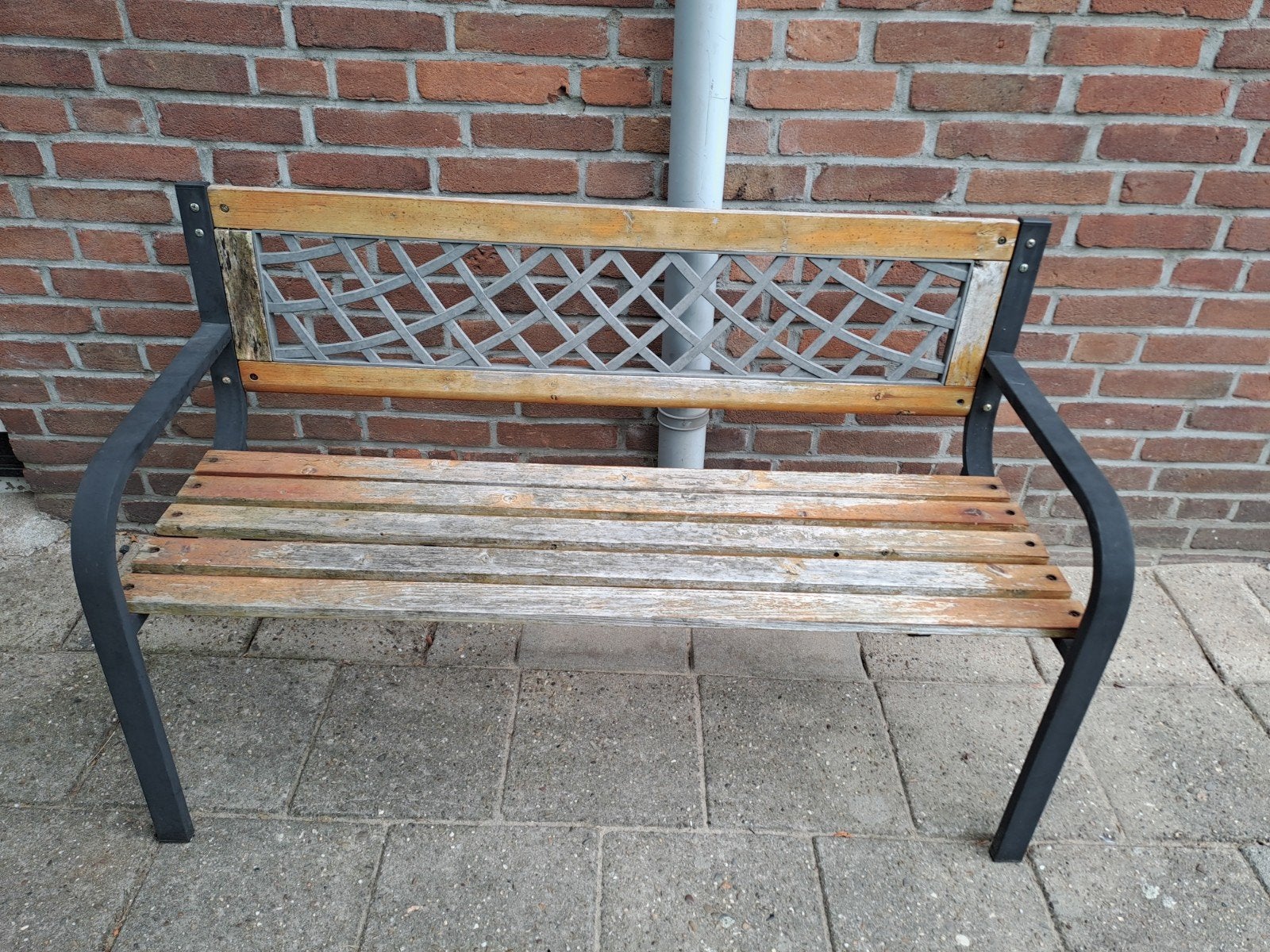 Leuk bankje tuin balkon, Tuin en Terras, Ophalen, Gebruikt, Aluminium