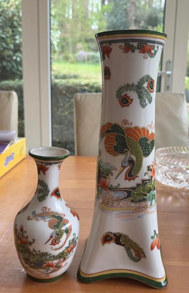 Antieke Chinese vazen met Chinese fabeldieren, Antiek en Kunst, Antiek | Vazen, Ophalen of Verzenden