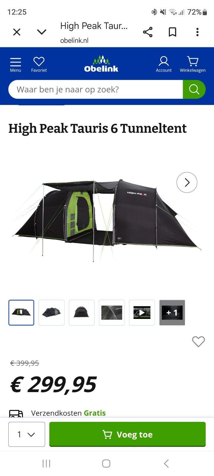 High Peak Tauris 6-persoons donkergrijs  tunneltent., Ophalen of Verzenden