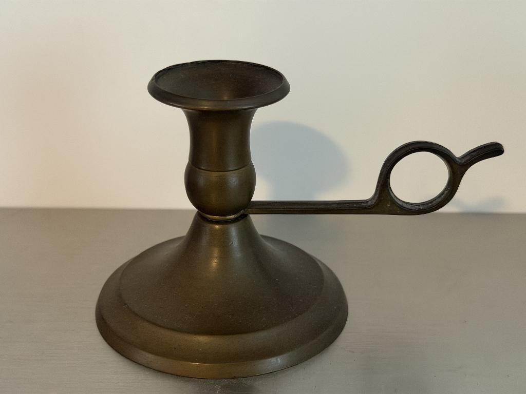Antieke messing kandelaar, Ophalen of Verzenden, Overige materialen