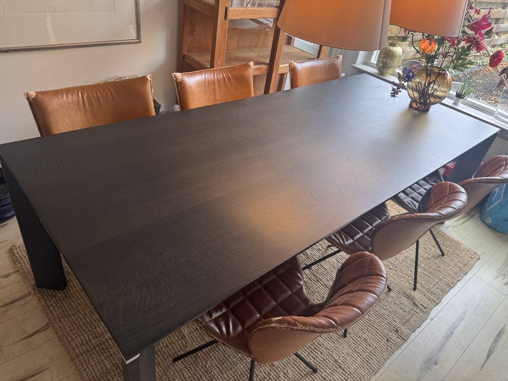 Design Arco Eettafel 240x100 massief eiken, Ophalen, Gebruikt, 100 tot 150 cm, Design