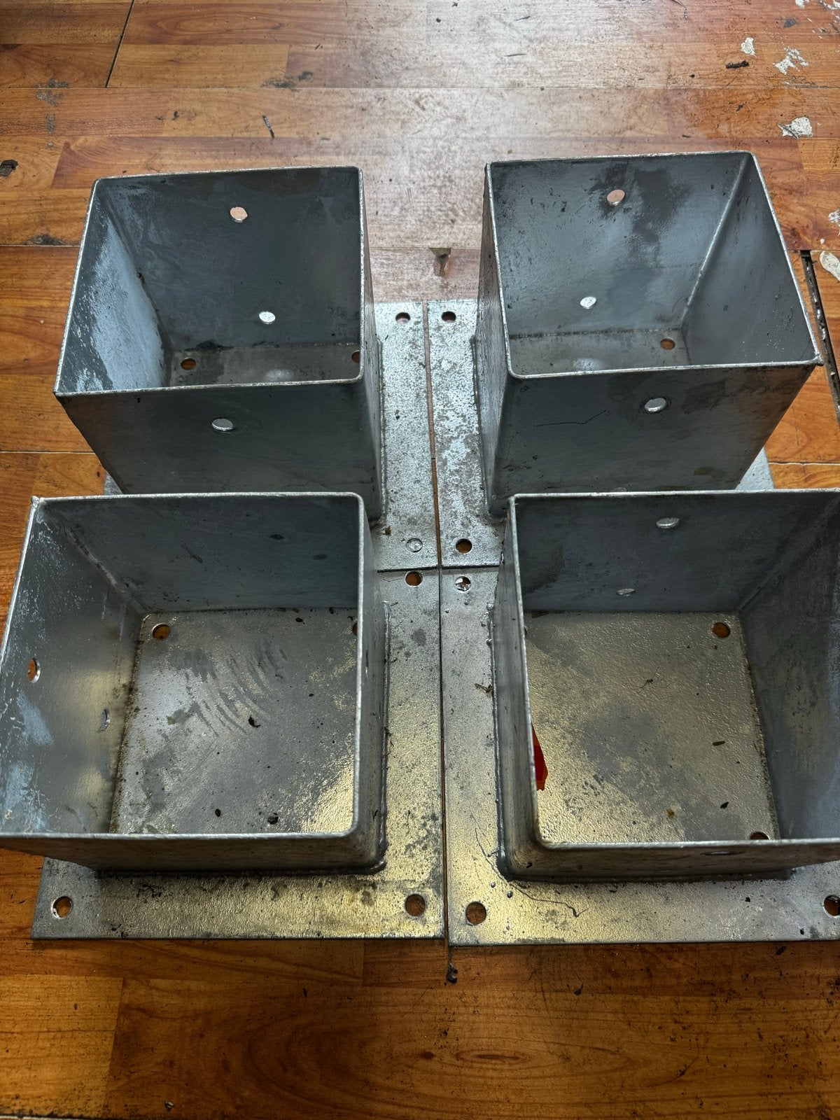 Paalhouders 15x15 cm voor overkapping of pergola, Ophalen of Verzenden, Zo goed als nieuw, Minder dan 50 mm, Overige typen