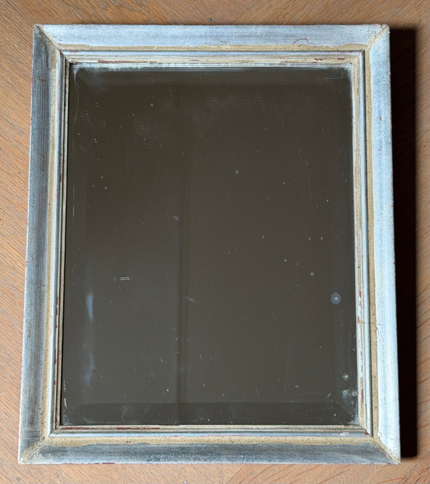 Geslepen glas spiegel in oud lijstje, Verzenden, Minder dan 50 cm, Minder dan 100 cm