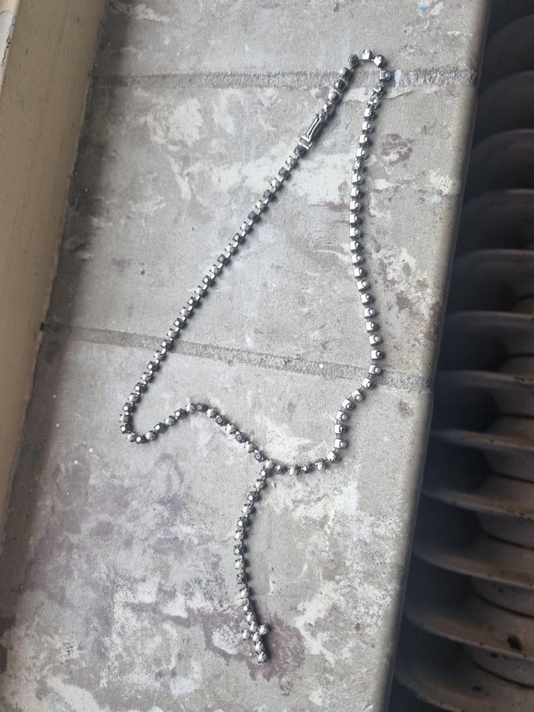 Vintage Ketting met Parelmoer Kruisje, Ophalen of Verzenden