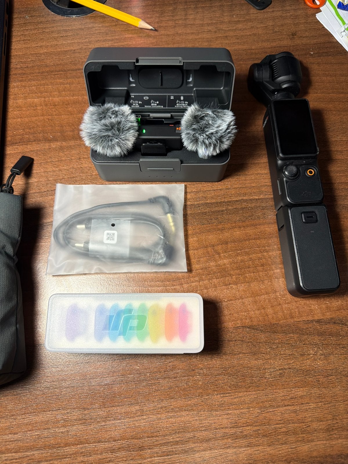 DJI Pocket 3 Creator Combo met DJI Mic en accessoires, Overige merken, Overige soorten, Zo goed als nieuw, Externe microfoon