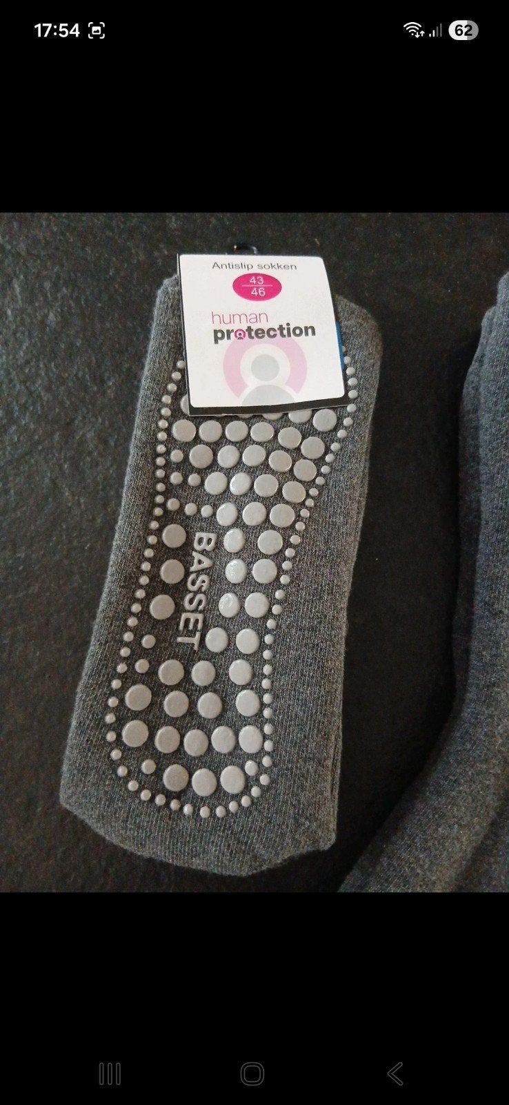 3 paar anti slip sokken mt 43-46 human protection antraciet, Human protection, Overige kleuren, Ophalen of Verzenden, Nieuw