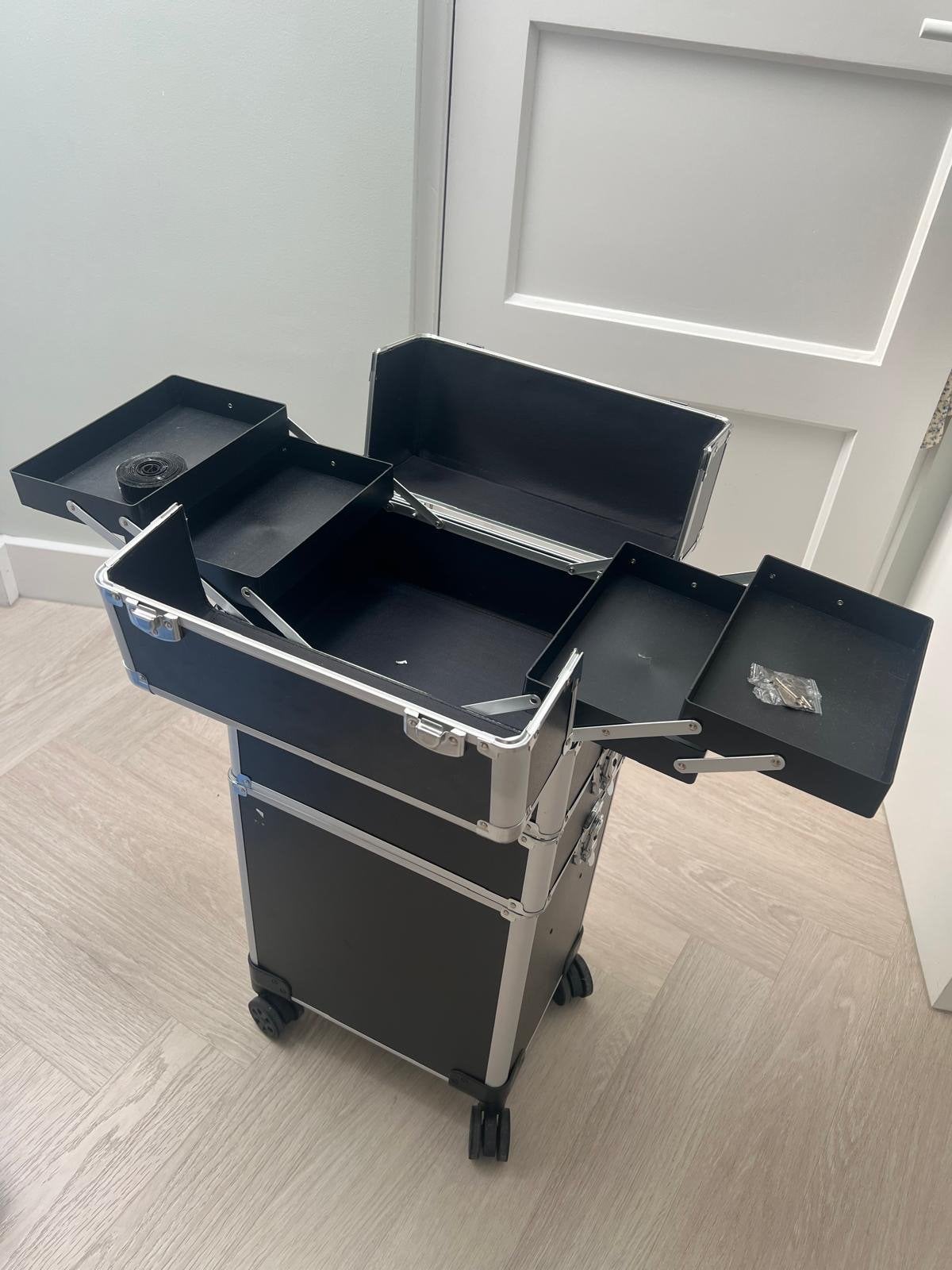 Nieuwe Kappers Trolley met Wielen en Uittrekbaar Handvat, Ophalen, Nieuw, Zwart, Hardcase