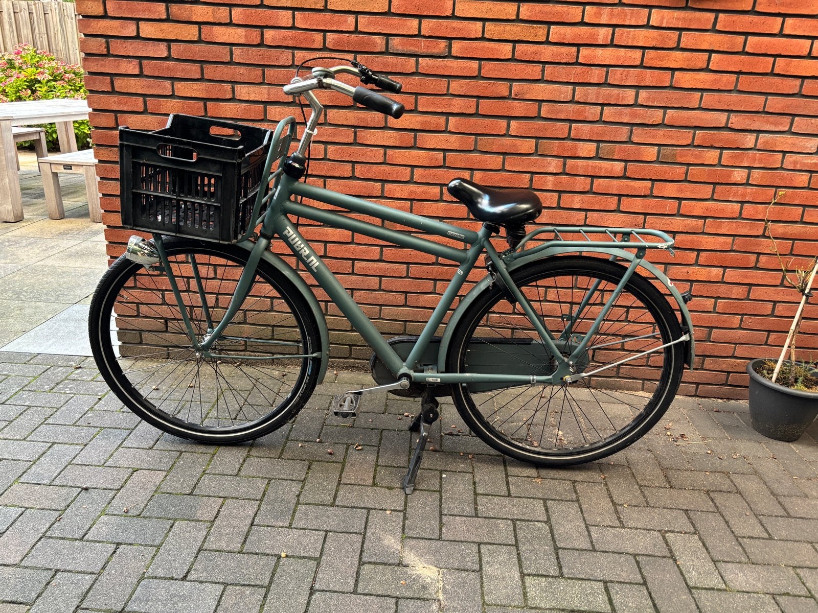 Gazelle Puur transportfiets met krat, Fietsen en Brommers, Ophalen, Terugtraprem, Gebruikt, Versnellingen