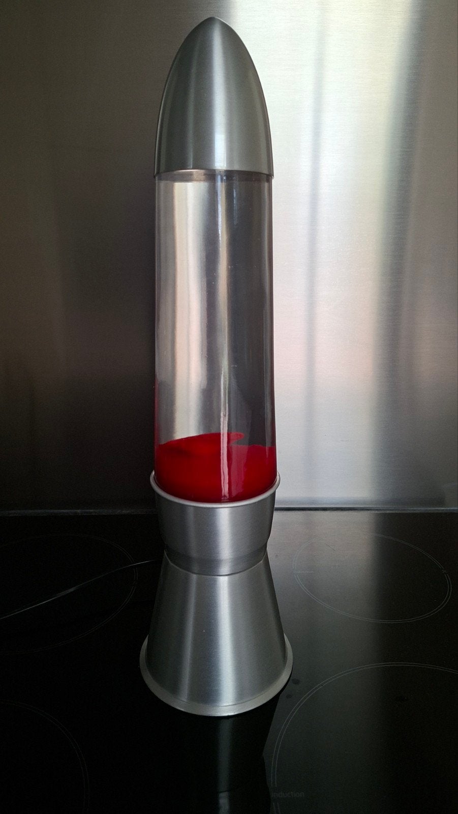 Zilverkleurige Retro Lavalamp - Sfeervolle Verlichting, Overige merken, Gebruikt, Overige fittingen, Zilver