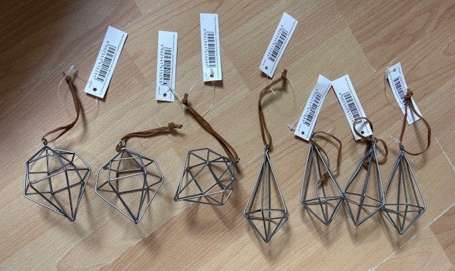 kerst Leonarde metalen hangers met leer 7 stuks samen, Diversen, Ophalen of Verzenden, Nieuw