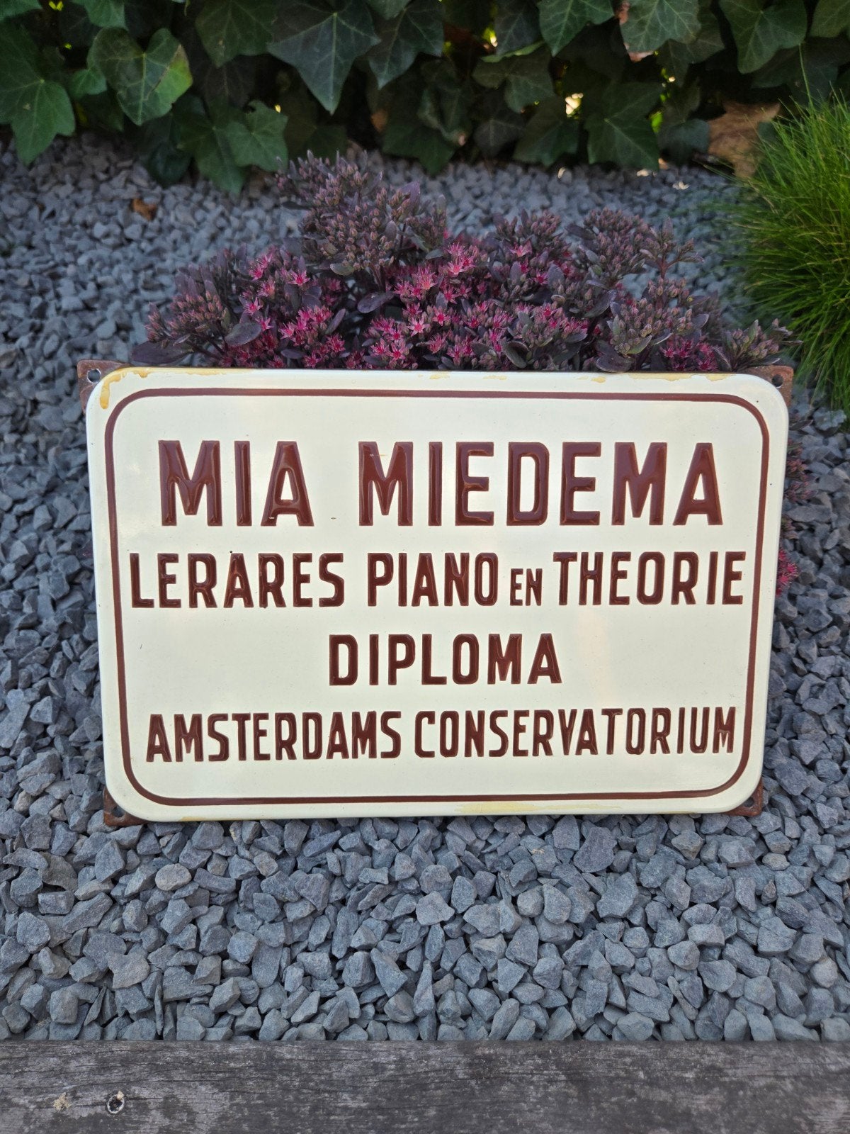 Emaille bord Mia Miedema, Ophalen of Verzenden