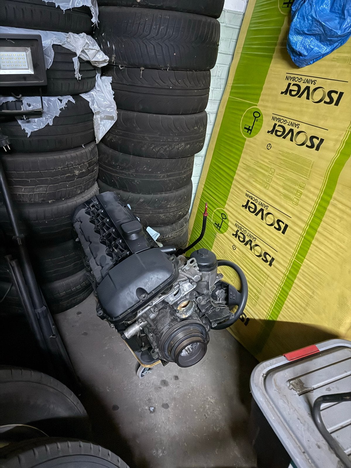 BMW M54B30 motor met lekke koppakking, Ophalen, Gebruikt, BMW
