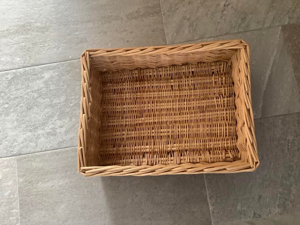 Grote rieten mand 48x37x17 cm, Ophalen, Zo goed als nieuw, Rechthoekig, Riet