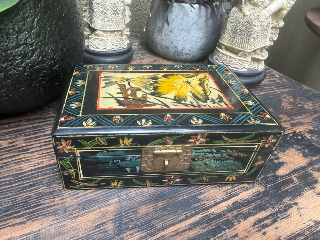 Chinees sieraden kist sieradenkist doos Chinese china, Verburgt Vintage, Gebruikt, Ophalen of Verzenden, https://verburgtvintage.nl/#contact
