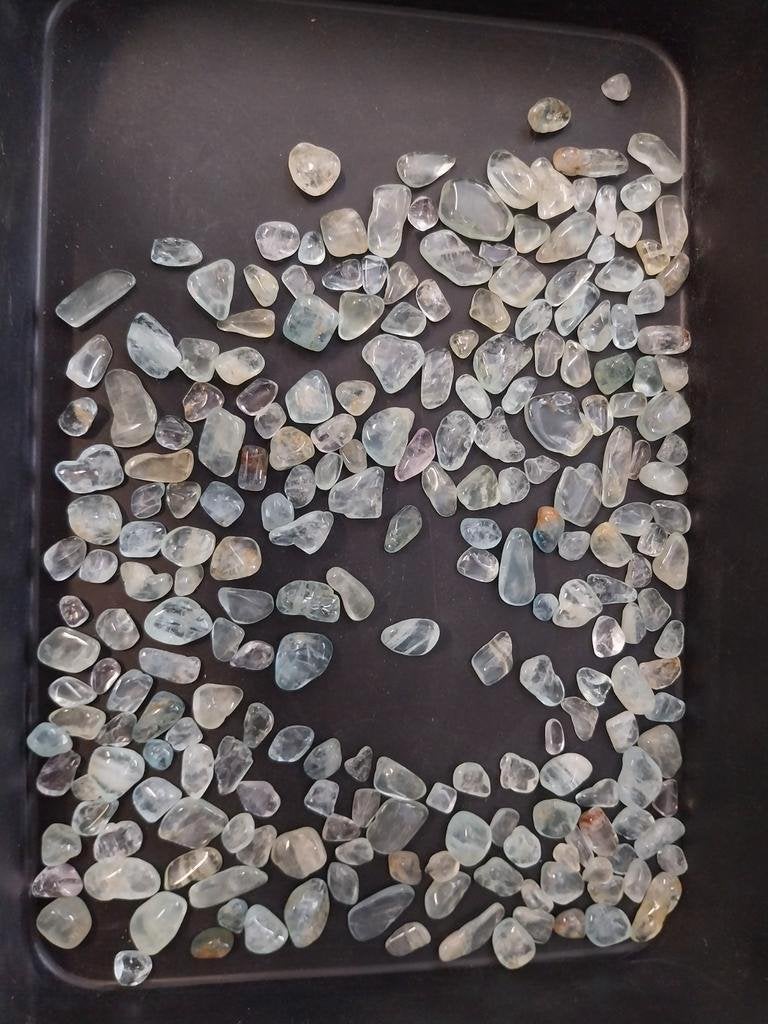 Lot kleine aquamarijn trommelstenen, Ophalen of Verzenden