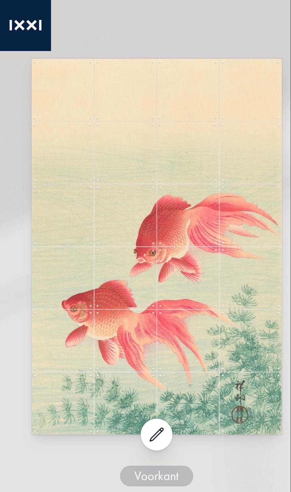 IXXI Goudvis Wanddecoratie 80x120 cm met bevestiging, Meerkleurig, Ophalen of Verzenden, Zo goed als nieuw, Wandbord of Wandpaneel
