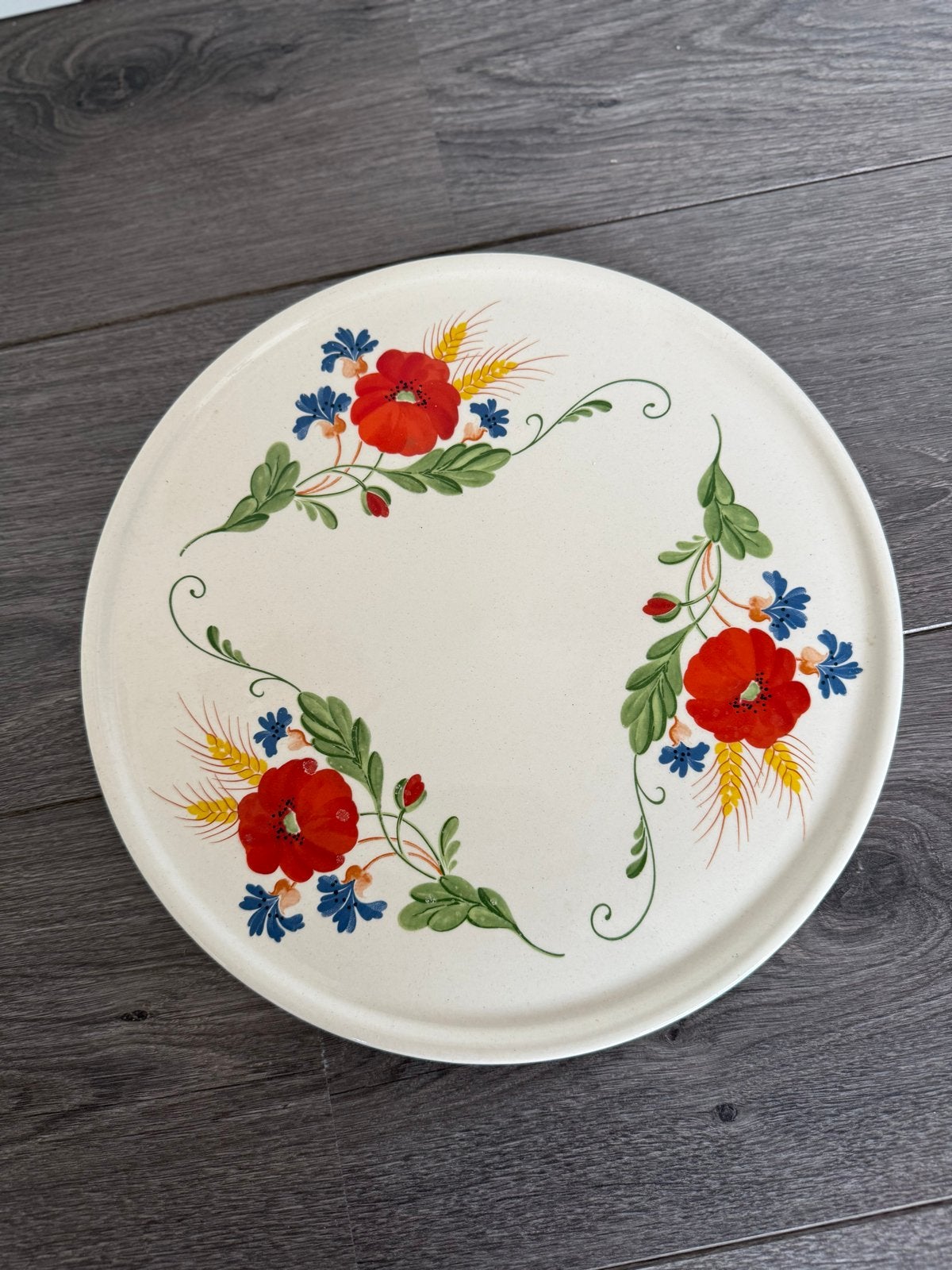 Vintage DDR Serveerschaal met Bloemenpatroon, Ophalen of Verzenden