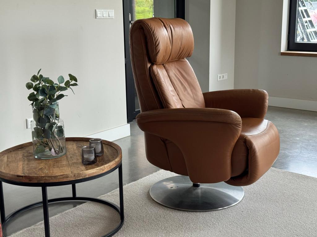 Verstelbare fauteuil van leer - Comfort en stijl, X, Bruin, Verzenden, Leer