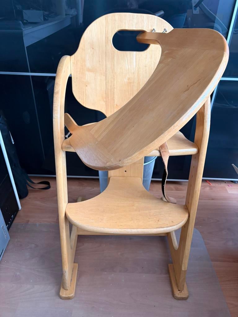 Houten meegroeistoel, Kinderen en Baby's, Ophalen, Gebruikt, Meegroeistoel, Afneembaar eetblad