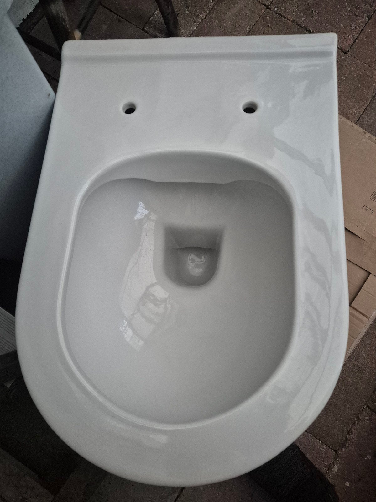 Witte keramische rimfree toiletpot - Seramiksan, Ophalen of Verzenden, Nieuw, Steen, Toilet