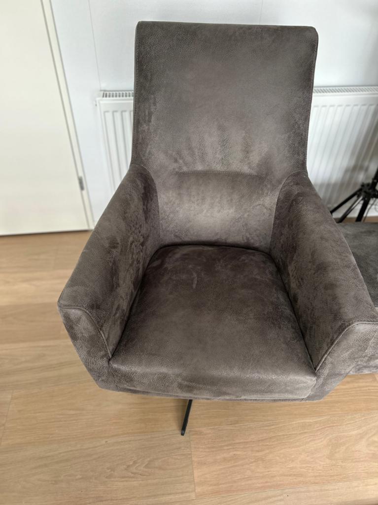 Malteno draaifauteuil microleder grey, Ophalen, Zo goed als nieuw, 75 tot 100 cm, 50 tot 75 cm