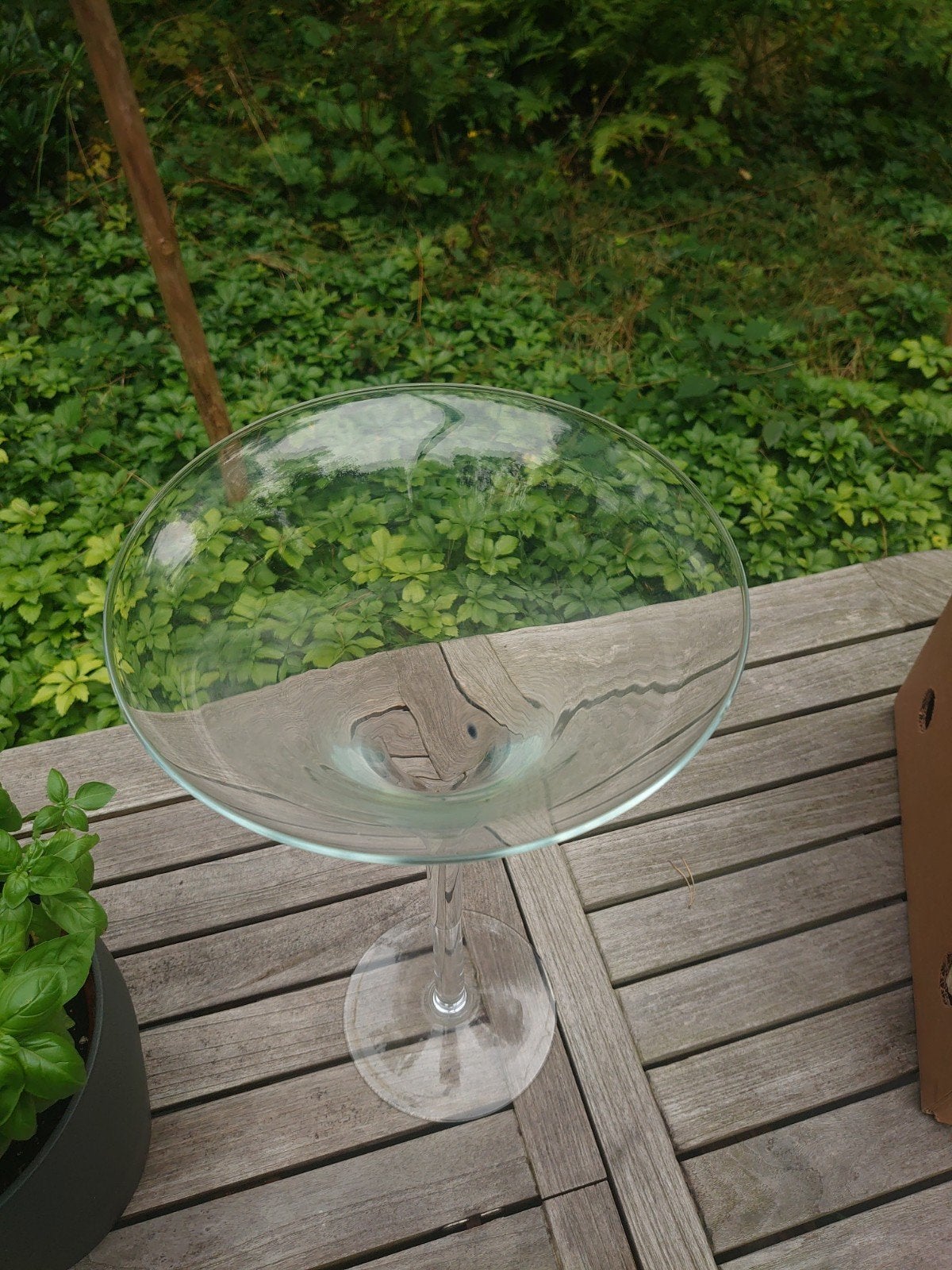Grote glazen vaas/martini glas 50cm hoog, Huis en Inrichting, Ophalen, Op voet, Transparant, Glas
