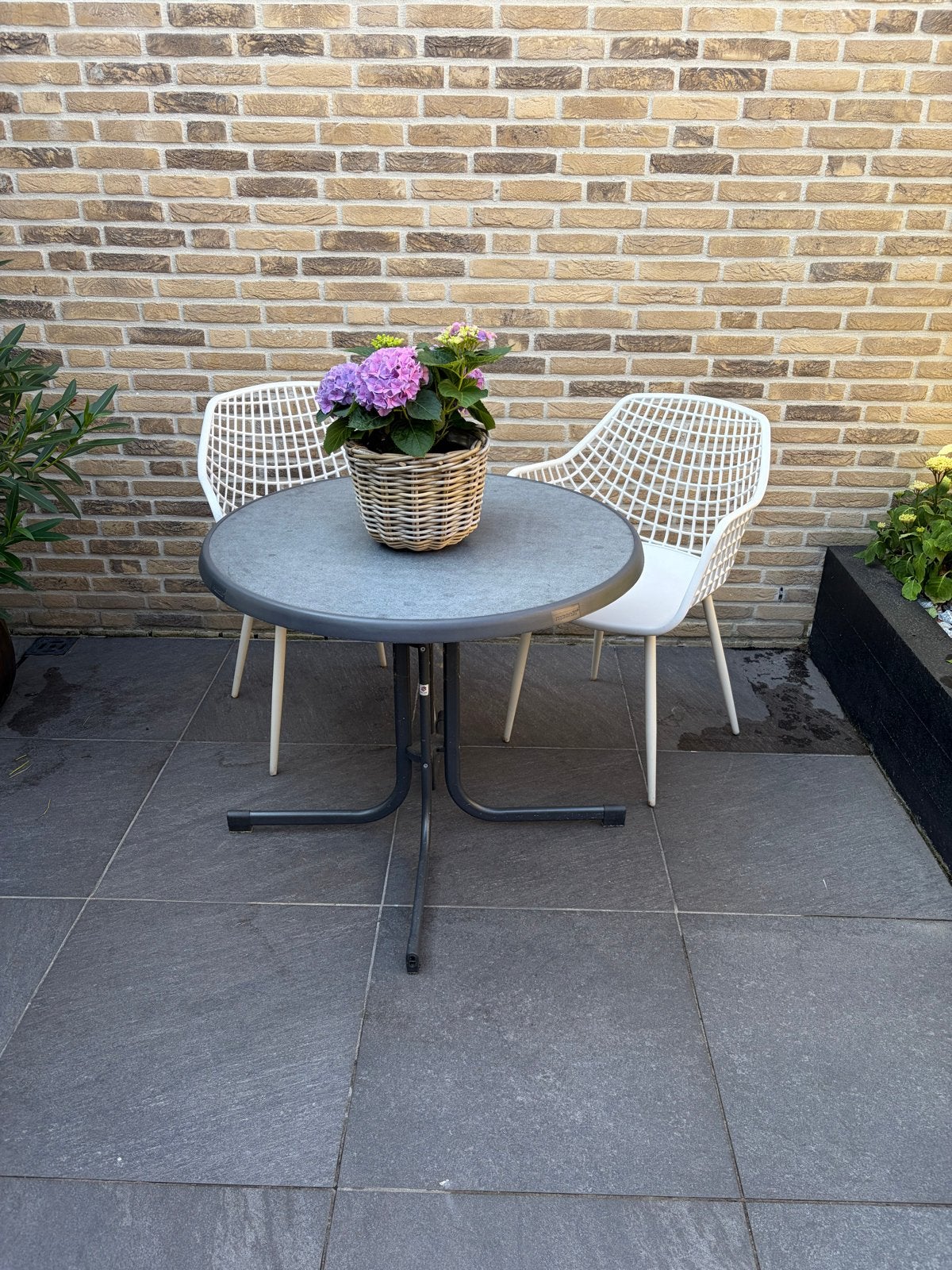 Leuk tuinsetje, incl. kussens stoelen, 2 zitplaatsen, Kunststof, Gebruikt, Eettafel