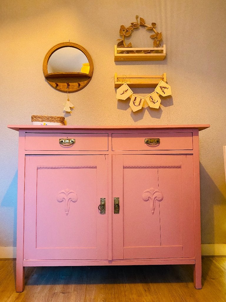 Roze vintage commode, Ophalen, Gebruikt, Kast, 50 tot 70 cm