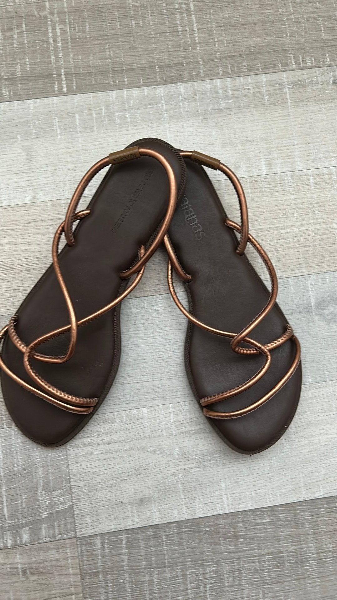 Havaianas bruin/goud maat 39 - 40, Bruin, Zo goed als nieuw, Sandalen of Muiltjes, Ophalen of Verzenden
