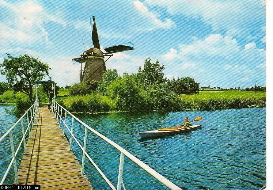 Ansichtkaart 	Kinderdijk	Molen, Verzenden, 1960 tot 1980, Ongelopen, Zuid-Holland