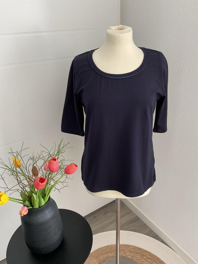 Gina/  T-shirt / donkerblauw- zo goed als nieuw/ l, Maat 42/44 (L), Zo goed als nieuw, Korte mouw, Verzenden