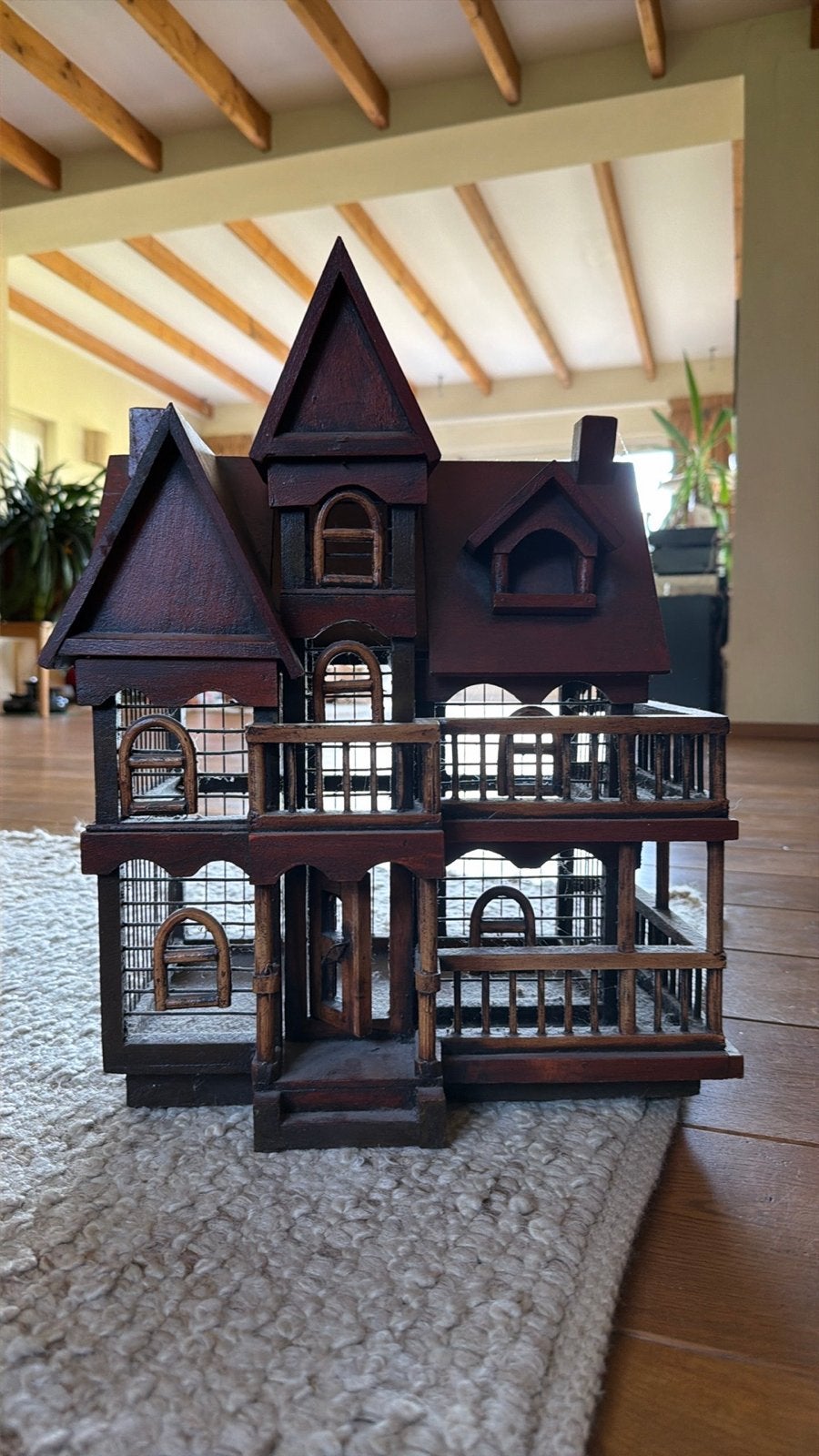 Uniek handgemaakt houten vogelhuisje/decoratie, Ophalen of Verzenden