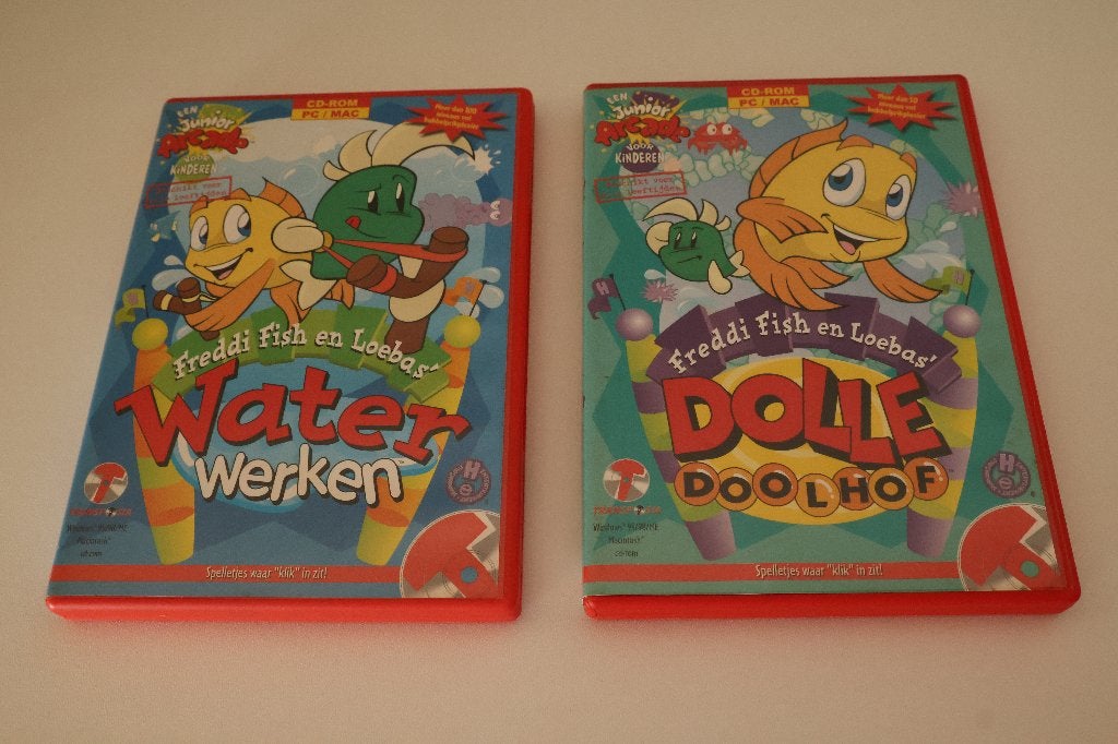 2 oude CR-Rom spellen Freddi Fish en Loebas, Gebruikt, Overige genres, 1 speler, Eén computer
