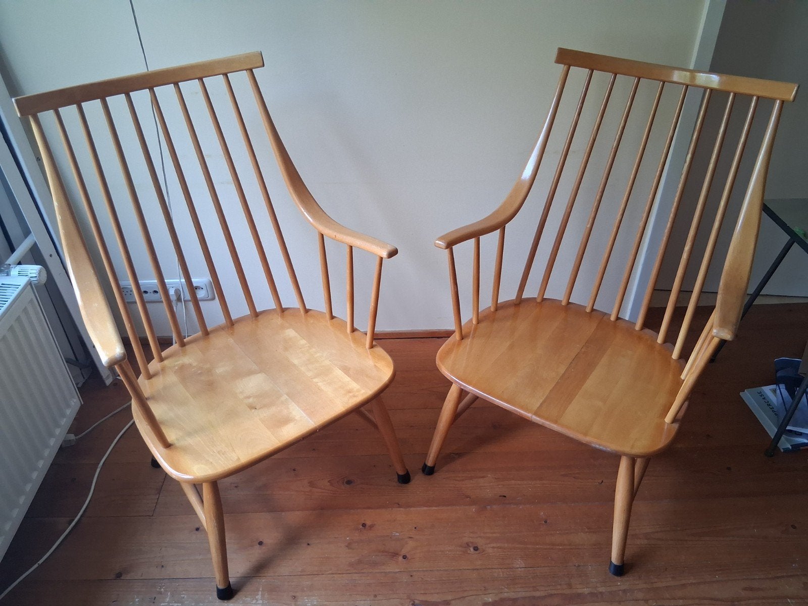 Vintage Spijlenstoelen Design Lena Larsson Nesto Sweden 1967, Ophalen, Gebruikt, Overige kleuren, Eén