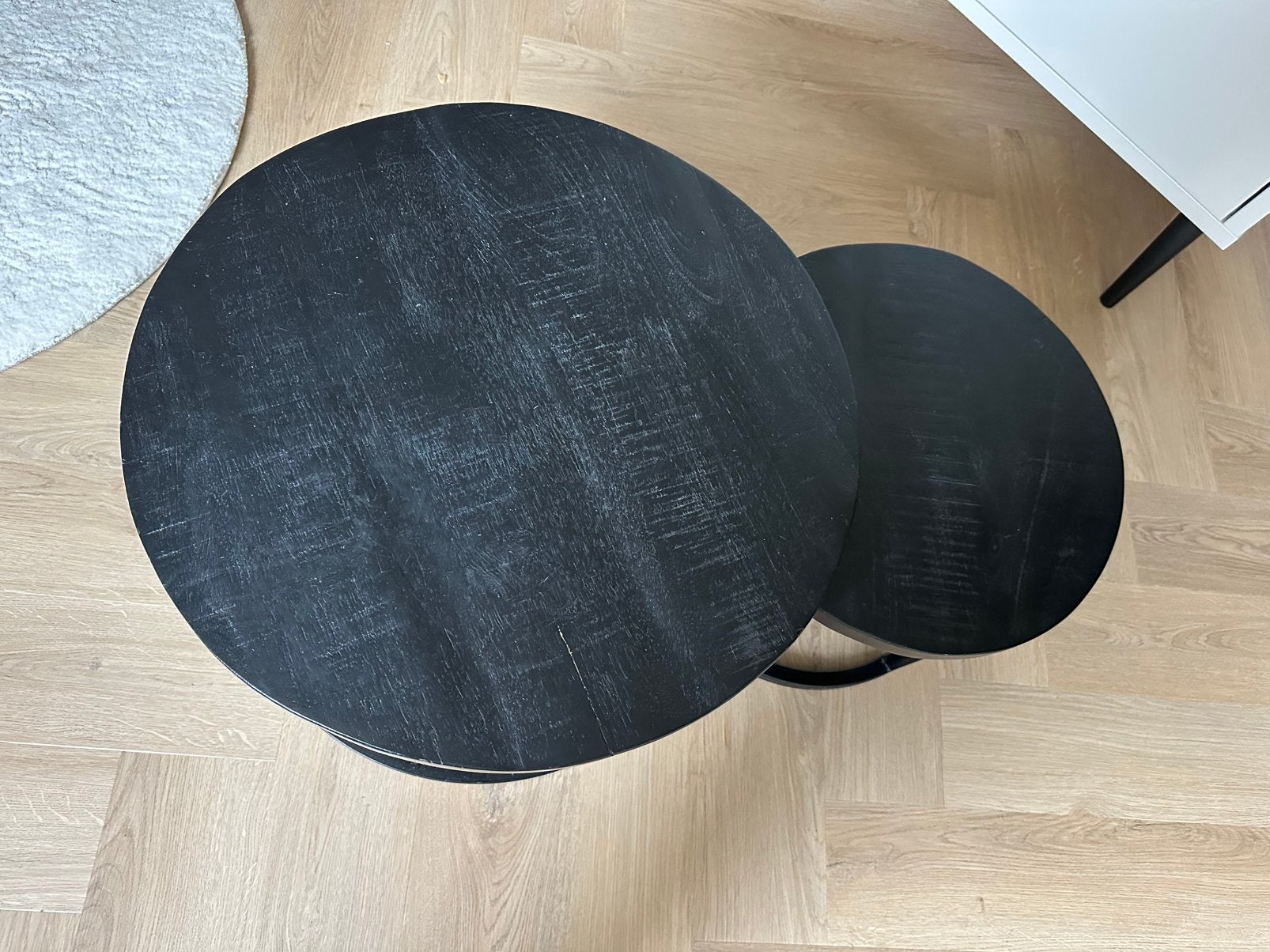 Dubbele salontafel, Huis en Inrichting, Tafels | Salontafels, Ophalen, Gebruikt, Rond, 50 tot 100 cm