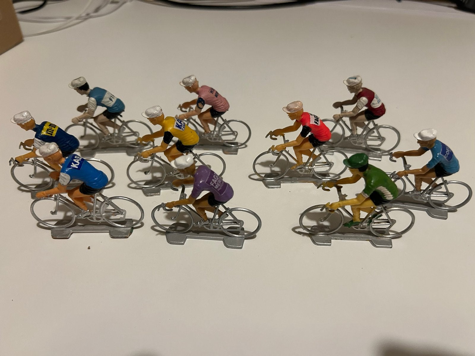 10 miniatuur wielrenners, Ophalen of Verzenden