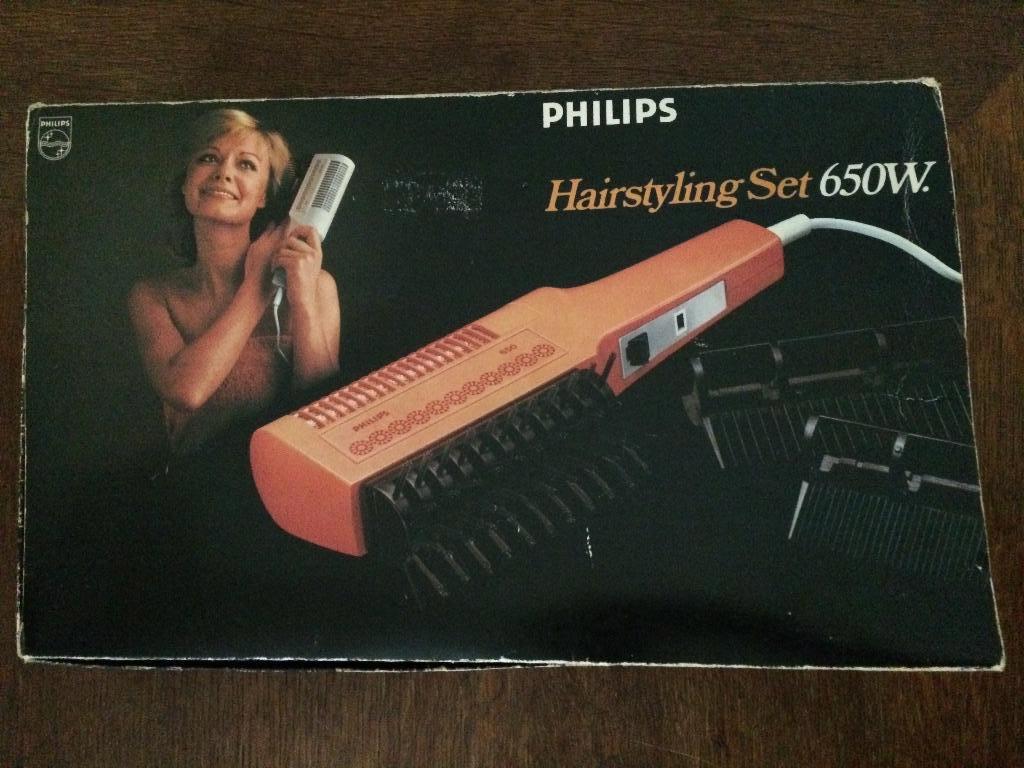 Jaren 70 oranje föhn hairstyling set Philips HP4116 in doos, Sieraden, Tassen en Uiterlijk, Uiterlijk | Haarverzorging, Ophalen of Verzenden
