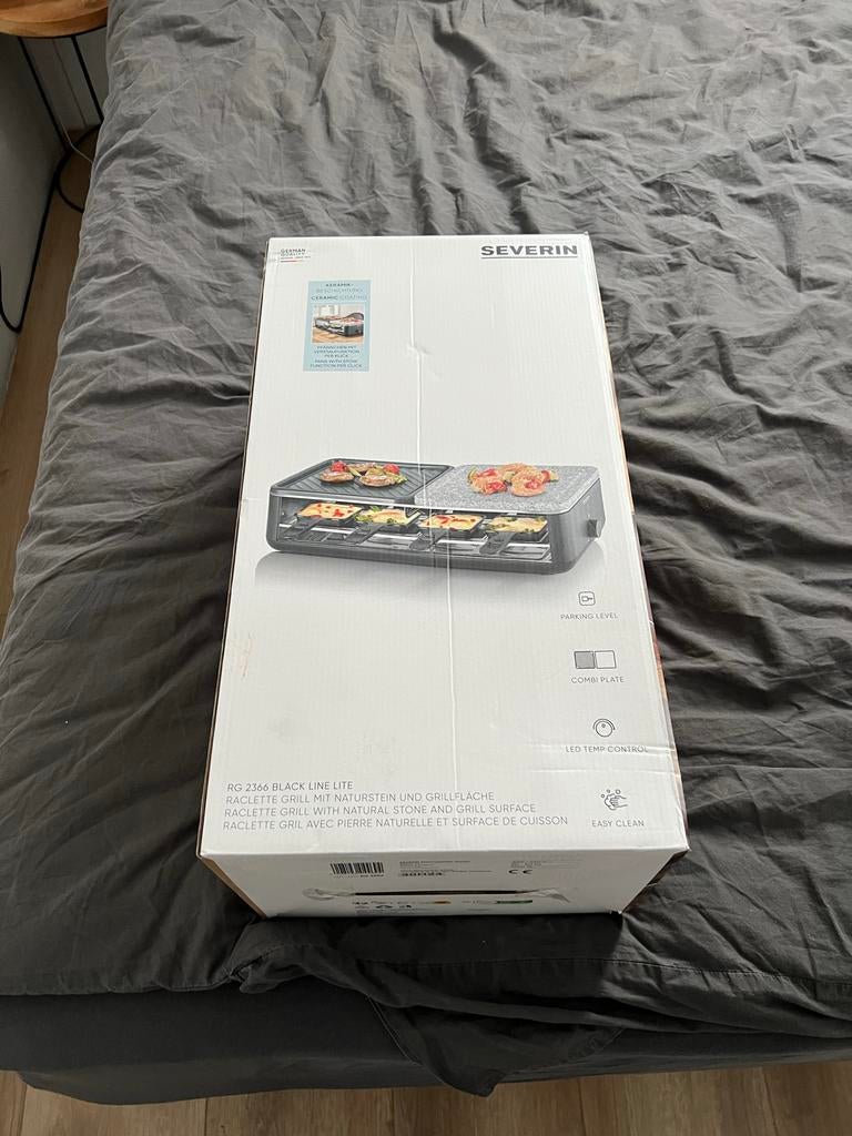 SEVERIN RG 2366 Gourmet Raclette Grill met natuursteen, Witgoed en Apparatuur, Gourmetstellen, Ophalen, Nieuw, 4 t/m 7 personen